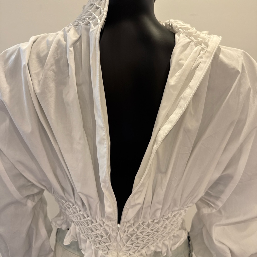 Kenzo Paris Smocked High Neck Blouse FR 38 | Dramatic Sleeve | Wrn Once - Picture 13 of 15